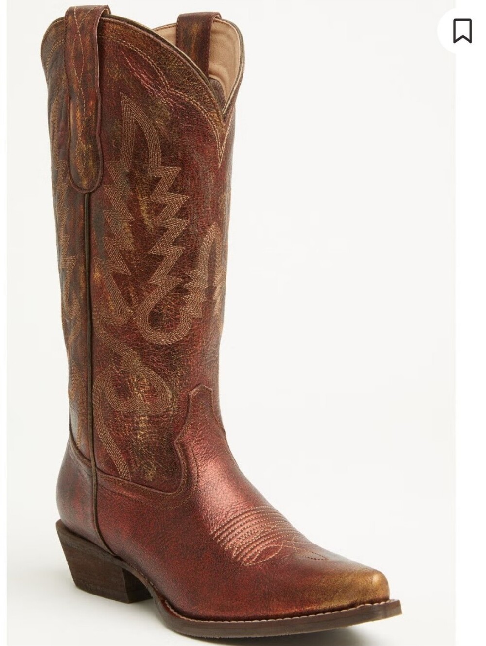 Shyanne Women's Cassie Tall Western Boots Snip Toe Size 7.5 $190 Wine Metallic